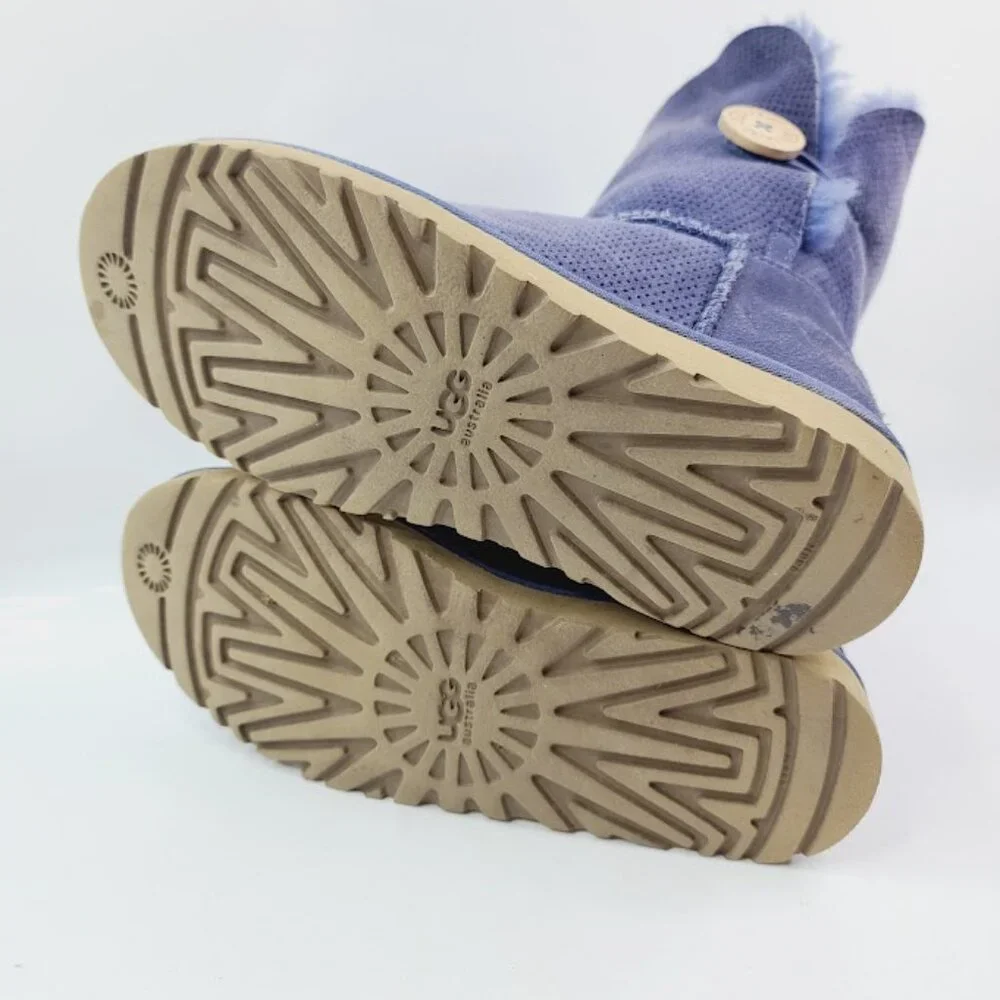 UGG Women's Bailey Button II Suede Fur‎ Ankle Winter Snow Boot Size 7